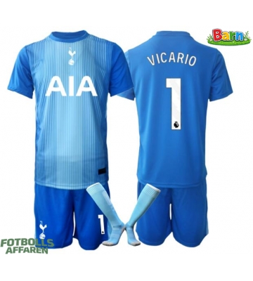 Tottenham Hotspur Guglielmo Vicario #1 Målvakt Bortaställ Barn 2025-26 Kortärmad (+ Korta byxor)